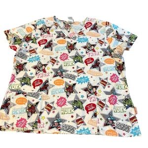 Marvel scrub top short sleeve great shirt to bring smiles size xl‎